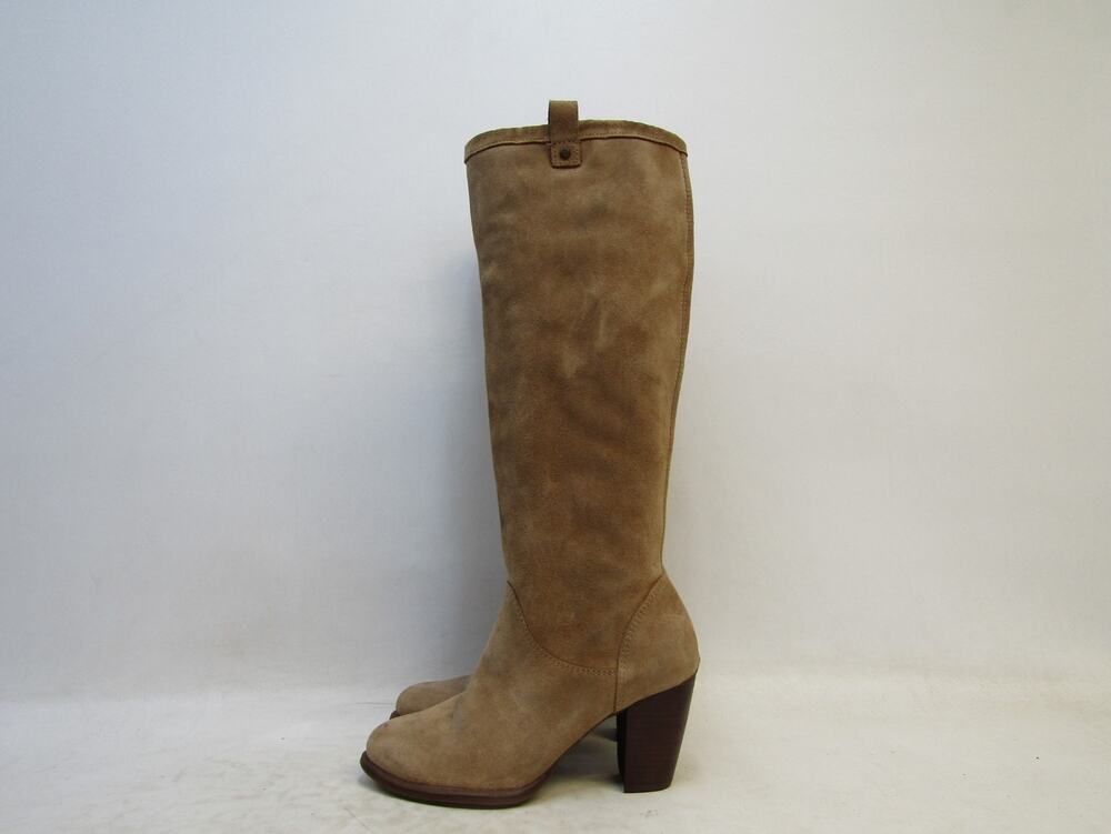 UGG Womens Size 7.5 M Brown Suede Zip 16" Knee High Fashion Boots